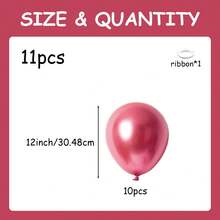 金属红色气球花环拱门套件，5/10/12/18 英寸金属深粉色气球，优质厚乳胶气球，适用于生日、婚礼、周年纪念、新娘送礼会、毕业典礼、洗礼、性别揭示单身派对装饰用品 - 金屬紅色 - 查看 20