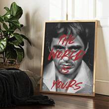 1 pièce Affiche de film "Le monde est à toi" Peinture de Tony Montana Impression sur canevas Décoration murale pour le salon Décoration de la maison