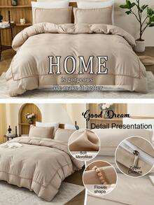 Bộ ga trải giường 3 món có tua rua bông xù (1 ga trải giường + 2 vỏ gối, không bao gồm chăn bông), bộ đồ giường màu xám cổ điển sang trọng, chất liệu polyester mềm mại, thoáng khí, nhẹ, trang trí phòng ký túc xá, phù hợp với nhiều kích cỡ giường. - Nhiều màu - Xem 3