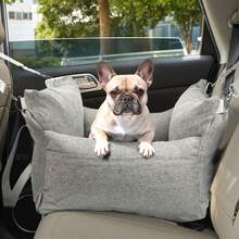 HAZOOWILL مقعد سيارة محمول للكلاب والقطط - حامل حيوانات أليفة للسفر من الدرجة الممتازة للحيوانات الأليفة التي تزن أقل من 11 كجم/25 رطل مع خطاف وإبزيم قابل للتعديل، مقبض وحزام كتف، يناسب مقاعد السيارة الأمامية والخلفية، وسادة قابلة للإزالة، غطاء قابل للفصل بالكامل وحشو محسن