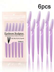 240pcs/Set Multi-Color Eyebrow Razor Kit, Eyebrow Trimmer/Razor, Callus Remover, Body Hair Removal Tool, And Facial & Eyebrow Razor Set With Long Handle Blades And Precision Guard, Suitable For Daily Use Or Travel, Unisex Eyebrow Grooming Tool For Shaping And Trimming - Purple - View 11