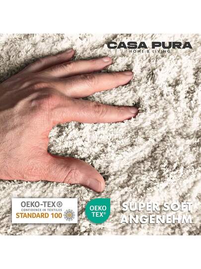 Casa Pura Bath Mat, Beige, Soft, Fluffy Bathroom Mat In Shaggy Look, Non Slip, Washable, Shower Door Bathroom, Shower, 70 120 Cm, Sky Zachte view 10