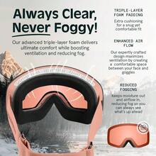 Flume Ski Goggles Snowboard Goggles anteojos de nieveUnisex adulto - talla única + Durazno mate/cuarzo rosa - Ver 6