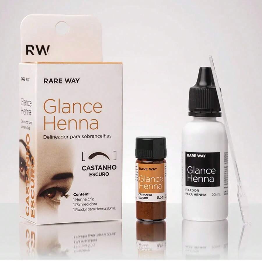 Henna Glance designer sobrancelha profissional Glance indiana Rare Way preto castanho loiro varias cores - 101 Dark Brown - Visão 1