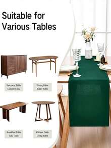 1 Peça Elegante Caminho de Mesa - Poliéster, Retangular, Cor Sólida, Adequado para Halloween, Restaurantes de Estilo Rústico, Cozinhas, Salas de Jantar, Decorações de Festa, Decoração Doméstica, Decoração de Penteadeira e Mesa, Configuração Elegante de Mesa de Jantar, Toalha de Mesa Durável, Decoração de Mesa de Jantar