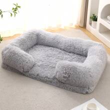 1pc LANGXINGCS Winter Warm Pet Bed, With Sofa Backrest Long Plush Square Dog Bed, With Egg Sponge Soft Warm Cat Sofa, Suitable For Small, Medium And Large Cats And Dogs - Multicolor - View 37