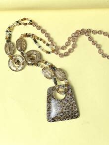 1 Stück Leopard und Zebra Muster Anhänger Halskette, Vintage-Stil Choker Halskette