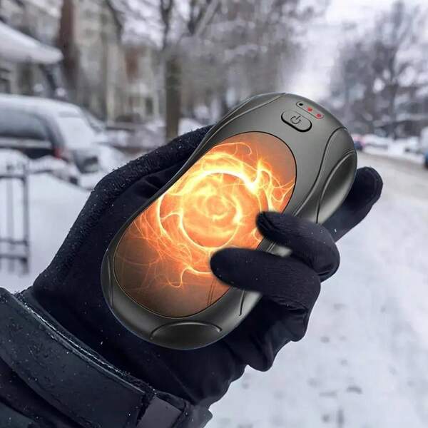 2pcs Rechargeable Hand Warmer, Electric Heating Pad With 3000mAh*2 Lithium Batteries, Double-Sided Heating, Portable & Reusable, Up To 12 Hours Heating Time, Christmas Gift For Men & Women