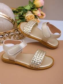 Fashionable Gold Flat Sandals, Suitable For Parents And Children, Perfect For Holiday Parties - Gold - View 4