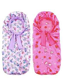 1件装女童草莓独角兽睡帽，长款缎面材质，带松紧带，适合编发和卷发 - 彩色 - 查看 6