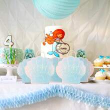 2pcs/5pcs/10pcs,Seashell Party Favor Bag For Mermaid Birthday Decorations And Under The Sea Theme Party Summer Ocean Beach Picnic Party Celebration Gift Bag Goodie Treat Bags Party Supplies(Blue) - 藍色 - 查看 6
