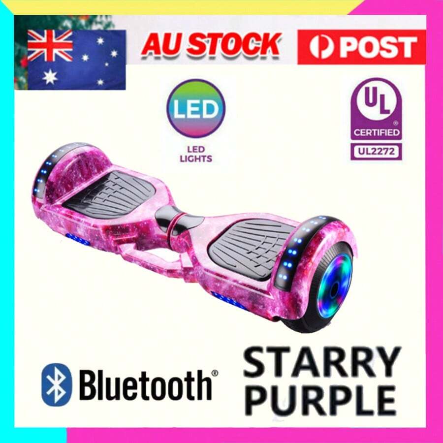 PORIYA Electric Hoverboard Bluetooth Self-Balancing Scooter 350W Motor LED Lights & Built-In Speaker Portable Design With Smart Gyroscope Control Perfect For Kids & Adults - Màu tím - Xem 1