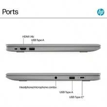 HP 14" HD Chromebook Laptop,  Celeron N4500, 4GB RAM, 64GB EMMC,  OS, Wi-Fi 6, Long Battery Life, Ideal For Study And Work, Modern Grey - 查看 5