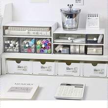 Stackable Drawer Style Makeup Organizer Box, Desktop Stationery Storage Container, Freely Combinable Multi-Layer - Multicolor - View 5