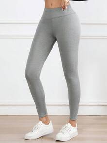 Quần legging nữ lót nhiệt dày in hoa màu xám, thích hợp cho tập luyện hàng ngày, chạy bộ, mặc ở phòng tập vào mùa đông - Màu Xám nhạt - Xem 4