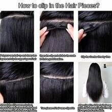 BINF Straight Clip Ins Hair Extension Real Remy Human Hair Extension 8pcs Per Set With 20 Clips Soft Double Weft 8-24 Inch Long Straight Hairpieces Double Weft Hair Invisible Straight Seamless Clip Ins Hair Extension Wavy Hair Extensions For Thinning Hair - Straight Hair Clip in Extension - 查看 9