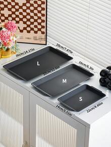 1 件不锈钢矩形托盘，餐厅准备用餐盘，蒸盘，适用于家庭厨房、餐厅、酒店、厨房用品、餐具配件 - 黑色 - 查看 16