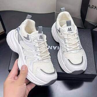 Women's New Thick Sole Sneakers, Lightweight Casual Shoes, Small White Shoes, Tennis Shoes, Versatile Running Shoes, Cute & Fashionable Lightweight Chunky Sneakers
