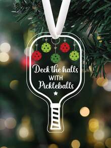 Deck The Halls With Pickleballs, Pickleball Transparent Acrylic Ornament, Xmas Hanging Acrylic Ornaments, Personalized Pickleball Christmas Ornament, Deck The Halls Gifts For Pickleball Lover And Sport Lovers - Clear - 查看 9