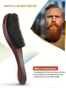 Best-Selling Cross-Border Beechwood Handle Wild Boar Bristle Beard Brush, Multi-Functional Grooming Comb For Men,Hair Brush,Slick Back Brush,Styling Brush,Curly Hair Brush,Edge Brush,Hair Comb,Brush Hair,Hair Brush Set,Comb Hair,Comb For Curls,Detangling Brush,Hair Brush For Women,Hair,Travel,Hair Products,Hair Tools,Hair Stuff,Barber,Barber Accessories,Barbershop,Hairdressing Equipment