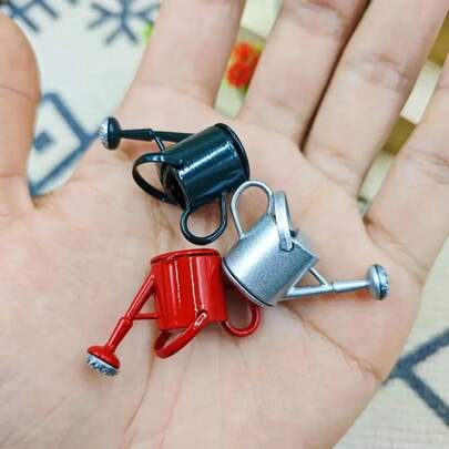 3pcs Mini Watering Can Model, Micro Spray Bottle, Suitable For Doll House, Super Small Metal Watering Can, Outdoor Yard Micro Decor, Countryside Decor, Micro Scene DIY Accessory, Fairy Garden Decor, Durable Metal, Waterproof And Sunproof, Suitable For Outdoor Decor, Garden Decor, Yard Decor, Lawn Decor, Dollhouse Decor, Micro Landscape Accessory, Room Decor, Desktop Ornament, Office Desk Accessory, Personalized Gift, Birthday Gift