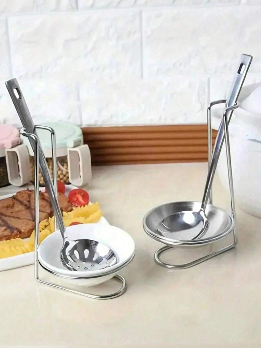 Stainless Steel Kitchen Organizer - Vertical Spoon & Bowl Holder, Cooking Utensil Stand For Home Storage - Multicolor - View 1