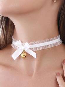 1 chiếc vòng cổ choker hình trái tim đính ngọc trai cho bé gái - Một cỡ - Xem 16
