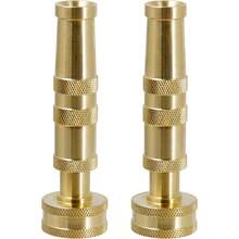Brass Hose Nozzles, Heavy Duty Brass Adjustable Twist Hose Nozzles, 2-Pack (4 Inch) - Yellow - View 1