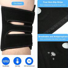 1 pieza Rodillera extra grande ajustable para mujeres y hombres de talla grande - Negro - Ver 5