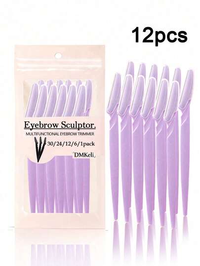 240件/套 多色修眉剃刀套装，眉毛修剪器/剃刀，去角质刮毛工具，身体脱毛修剪器和面部及眉毛剃刀套装，长柄刀片带精密保护盖，女士眉形修饰工具，适合日常或旅行使用，易于使用的男女通用眉毛修剪器，用于修剪和塑造眉形，1/3/5/12/15/30/50/100/240件装，化妆品，价格实惠，梳妆台，卧室，化妆配件，眉毛剃刀，价格实惠，圣诞礼物，化妆品，化妆工具，便宜货，礼物，女士礼物，圣诞礼物