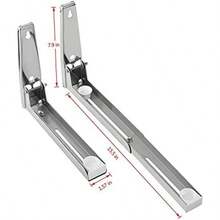 1 Pair Of Stainless Steel Microwave Brackets, Sturdy Folding Retractable Wall Mount - Silver - Silver - View 3