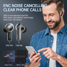 Wireless Earbuds, Bluetooth 5.4 Headphones NEW Wireless Headphones With 4 ENC Mic, 56H Bluetooth Earphones In Ear Noise Cancelling Deep Bass, Mini Ear Buds Bluetooth Earbuds IP7 Waterproof LED Display - 黑色 - 查看 3