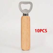 Customized Text/Logo Wooden Bottle Opener, Personalized Wedding Gift And Party Favor, Groomsman/Bridesmaid Gift, Father's Day Gift For Dad, Stainless Steel And Wood Kitchen Tool