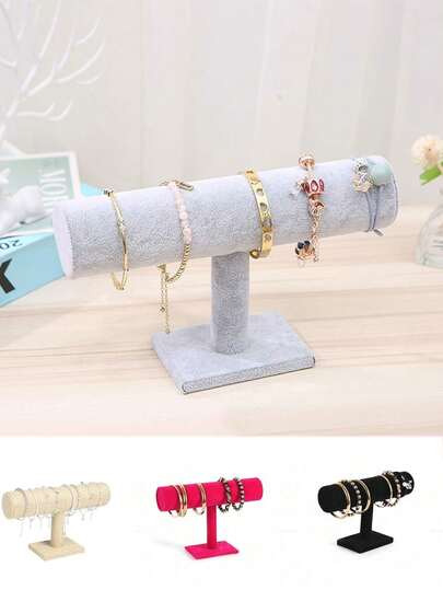 1 suport pentru brățări/ceasuri din catifea, suport de afișare a brățărilor în formă de T, suport pentru depozitarea bijuteriilor de birou, organizator de birou multifuncțional, suport pentru depozitarea decorațiunilor de birou, suport pentru depozitarea bijuteriilor, poate depozita coliere, brățări, pandantive, ceasuri etc., cadouri pentru femei, cadouri de sărbători, cadouri de Crăciun.