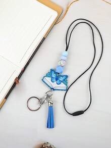 1 件教师节亚克力苹果铅笔吊饰挂绳带流苏，适合学生和教师的学校用品配件万圣节汽车配件包饰可爱哥特 Y2k 万圣节配件教师节圣诞节礼物创意包饰挂绳带身份证夹汽车配件包饰 - 彩色 - 查看 16
