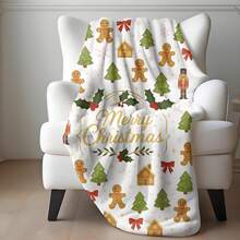 Personalisierte Weihnachtsdecke mit Namen, individuelle Feiertags-Überwurf, gemütliche Winterdekoration, festliches Kritzelmuster, Weihnachtsgeschenkidee