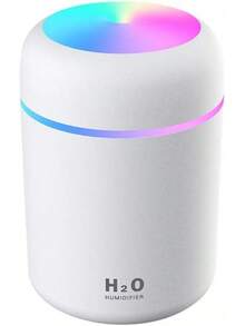 Colorful Cool Mini Humidifier, Essential Oil Diffuser, Aroma Essential USB Personal Desktop Humidifier For Car, Office Room, Bedroom Etc,2 Adjustable Mist Modes (White) - trắng - Xem 1