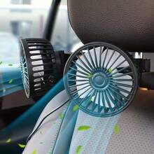 Car Fan, Adjustable Multi-Speed, Flexible Angle, Comfortable Breeze, Low Power, High Efficiency, With USB Interface, Button Control, USB Connection, Working Voltage ≤ 36V, Fan Head Can Be Adjusted At Multiple Angles, Does Not Block The View, Suitable For Various Occasions, Used In Vehicles, Portable And  Car Fan, Suitable For Summer, A Must-Have For Cars - Quạt hai đầu - Xem 4