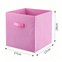 6Pcs Storage Box Storage Basket Foldable Cube Storage Basket With Handle Storage Container For Home Office - Pink - View 2