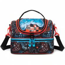 男童保温午餐包，配有可调节肩带，双层保温午餐盒，适合上学使用。 - 雙層午餐包-斜背包/雙肩包 - 查看 15