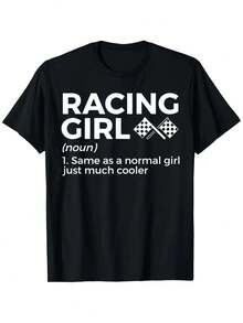 Definición de Chica de Carreras para Corredores Fiestas de Autos de Carreras Camisetas para Niños - Negro - Ver 6