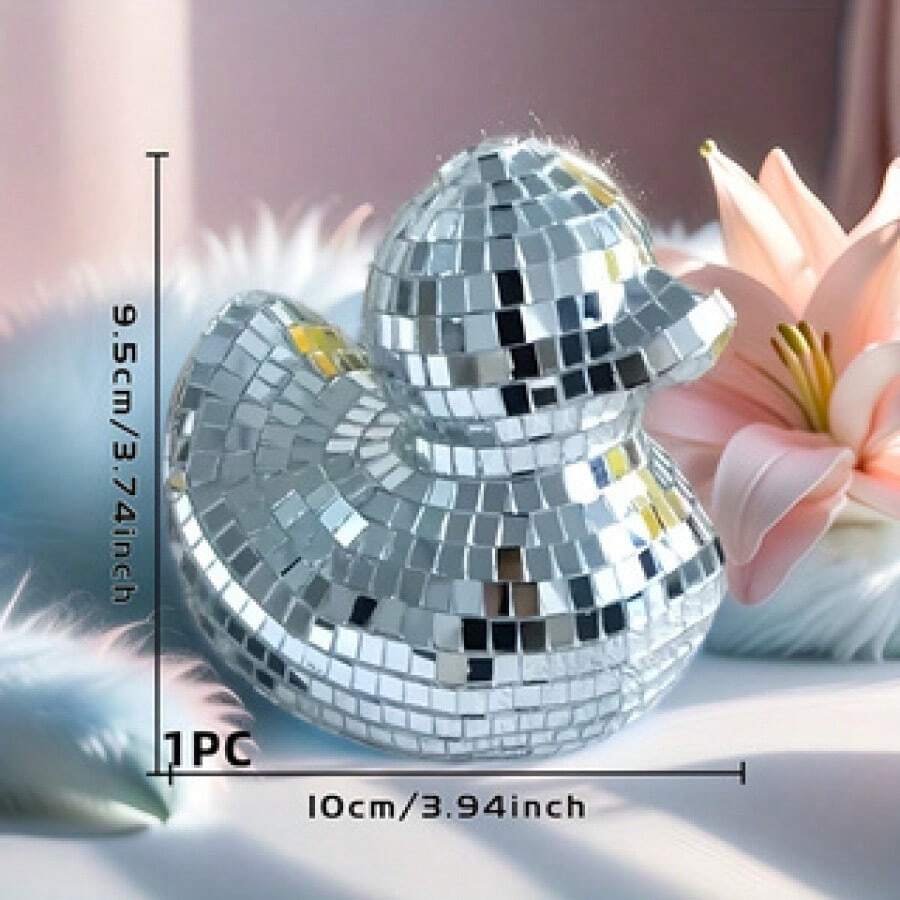 1pc Mirrored Ball Duck Decor, Modern Art Home Decoration For Desk, Living Room, Office, Commonly Used For Party, Wedding, Spring Easter Holiday Decoration - Multicolor - View 1