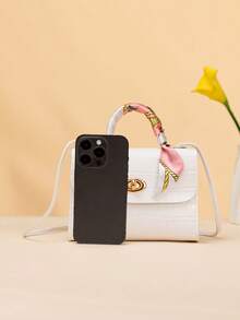 时尚女士手提包、单肩包、斜挎包、多功能可爱迷你钱包（配围巾） - 白色 - 查看 6