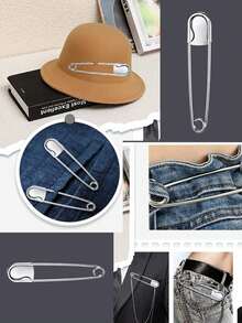 5 قطع/مجموعة دبابيس أمان كبيرة الحجم مقاس 5 بوصة من الفولاذ المقاوم للصدأ، دبابيس غسيل ضخمة للتنظيف الجاف والحفاضات، للزينة على القبعات والأحزمة والياقات والخياطة والحشو، أدوات متعددة الاستخدامات للديكور الداخلي والخارجي والمفاتيح والأعمال اليدوية