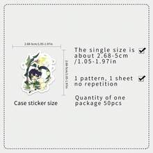 50 piezas Pegatinas divertidas de Onmyoji en versión Q con estilo graffiti para decorar botellas de agua, cascos de , equipaje, bicicletas, patinetas - Multicolor - Ver 6
