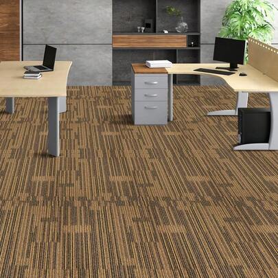 Teppichfliesen, 500 x 500 mm, Teppichboden mit angebrachter Polsterung, weich gepolsterte Teppichfliesen, einfache DIY-Installation für Schlafzimmer und Wohnzimmer (12 Stk., gemischtes Braun)