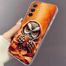 Funda de Teléfono de Búho con Hojas que Cae para Samsung Galaxy A02 A03S A04 A05S A06 A13 A14 A15 A16 5G A21S A22 A23 A24 A25 A26 A32 A34 A35 A36 A50 A52 A53 A54 A55 A56 A73 S21 Ultra S22 Plus S23+ S24 FE S25 Funda de TPU Suave Versátil y Duradera, Transparente y Protectora - Colores mixtos - Ver 8