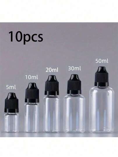 10 Thin Drip Bottles, 10ml Empty Squeeze Eye Drop Bottles, Pet Squeezable Liquid Drop Cap Bottles, Essential For Returning To School And Traveling, Portable And Lightweight - Travel Accessories