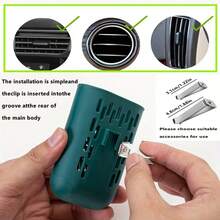 Caja de almacenamiento y organizador multifuncional de aromaterapia para rejilla de ventilación de coche, soporte para jabón, difusor de flores secas, clip difusor de fragancias, potenciador de aroma fresco, accesorio compacto y amigable para viajes, decoración moderna para refrescar la primavera, idea de regalo estacional para el Día de San Valentín y comodidad diaria, fácil instalación, diseño ahorra espacio, materiales premium - Multicolor - Ver 5