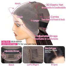 Uveous 26 Inch 13x6 Lace Front Human Hair Wigs 200 Density Pre Plucked Straight HD Lace Wigs Human Hair 5x5 13x4 Straight Lace Frontal Wigs Human Hair Wigs For Women Glueless Wig - Natural Black - Xem 4
